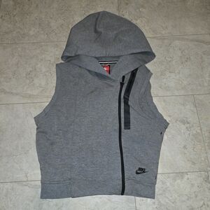 Nike Tech Fleece Gray Sleeveless Hoodie Vest